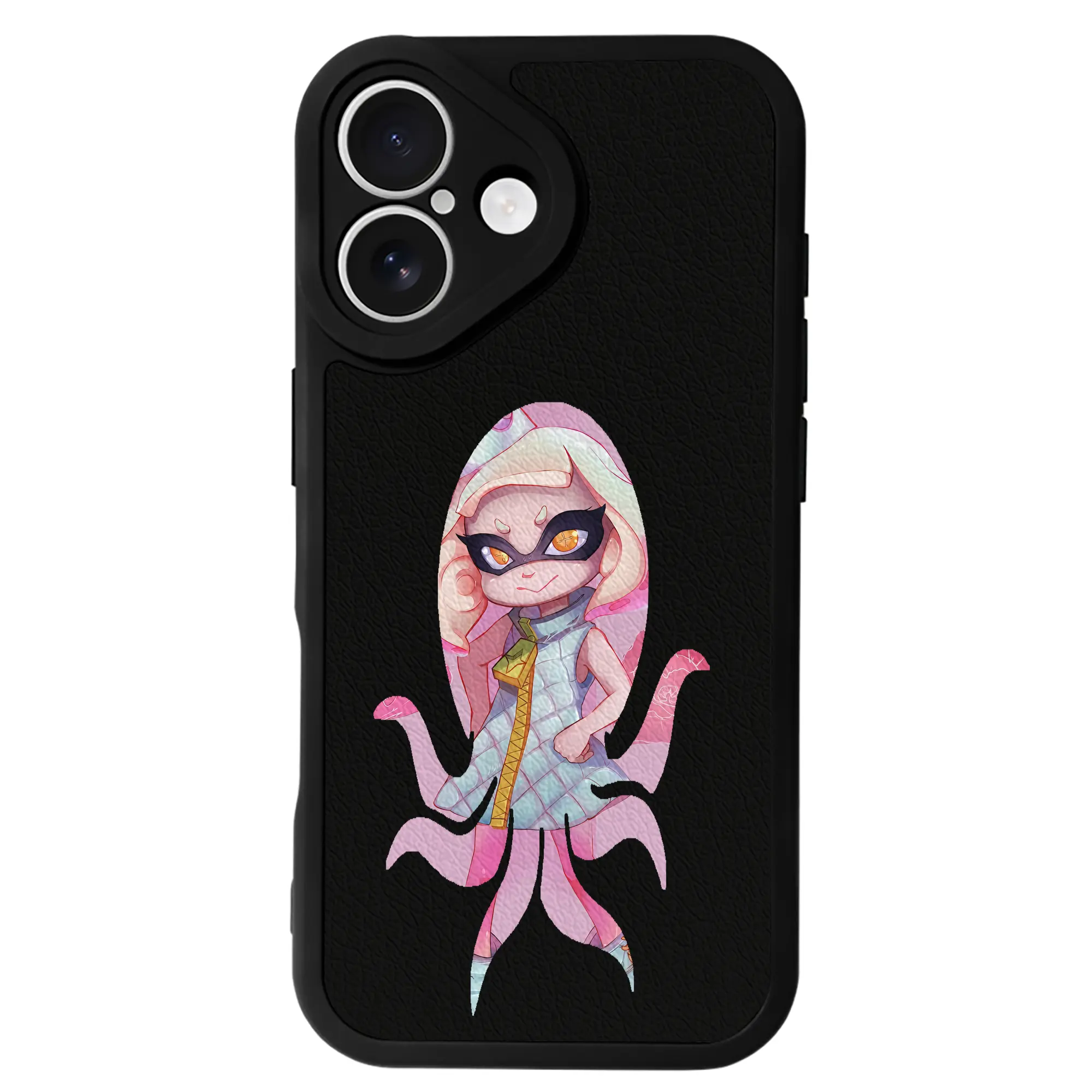 スプラトゥーン グッズ,ヒメ - IPhone 16シリーズ対応 ・ シリコンスマホケース ・ レザー調 ・ 高精度フィット ・ 耐衝撃 ・ ワイヤレス充電対応 ・ 精密カット